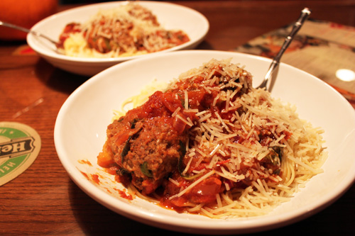 Boom-Boom Bar-Style Spaghetti and Meatballs 