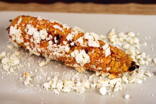 Flame Dusted Corn with Feta Cheese - Habanero Peppers